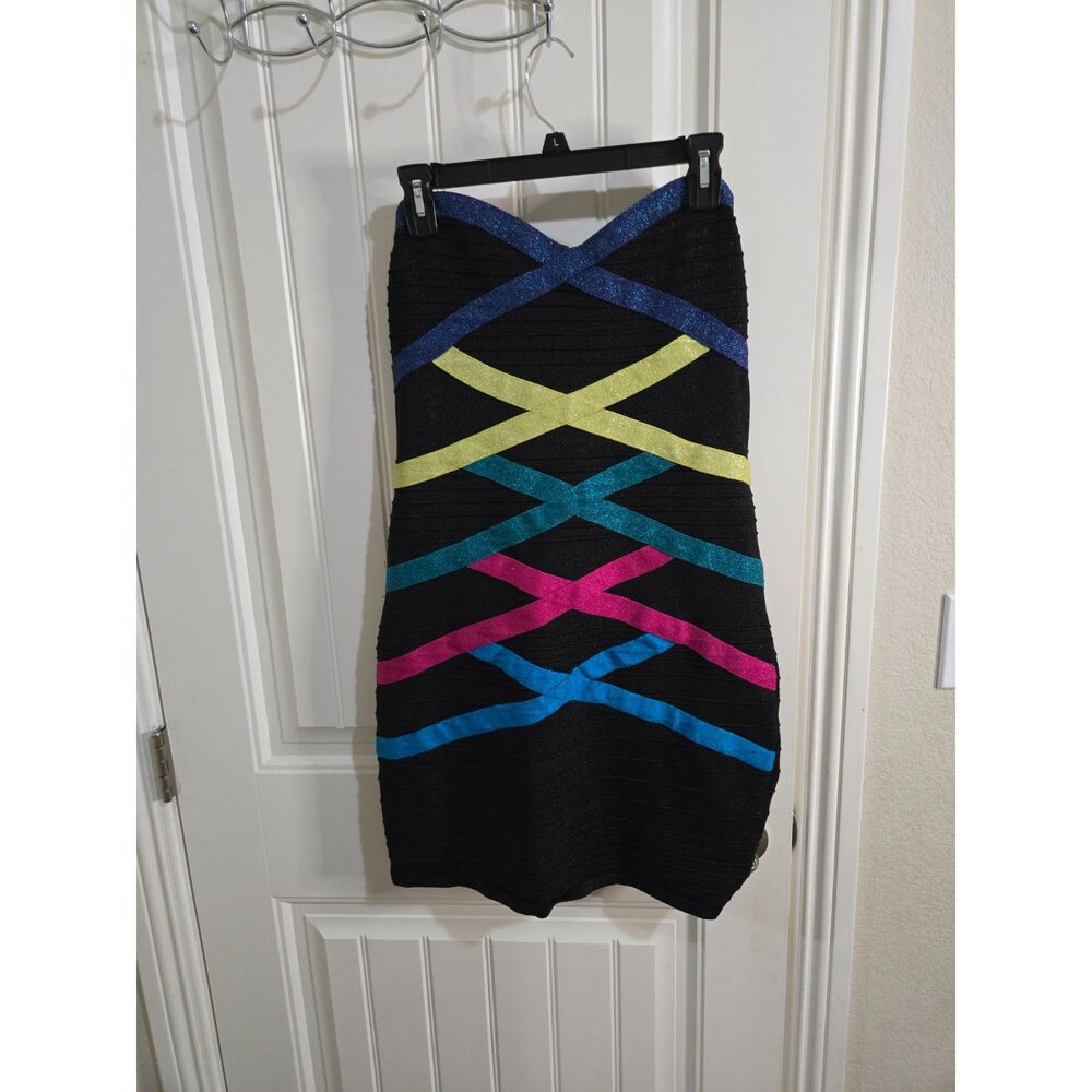 Forever 21+ Women’s Plus Size 2X Black Strapless Bodycon Mini Dress Colorblock
